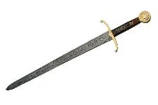 31" Full Tang Brasswork Damascus Steel Sword