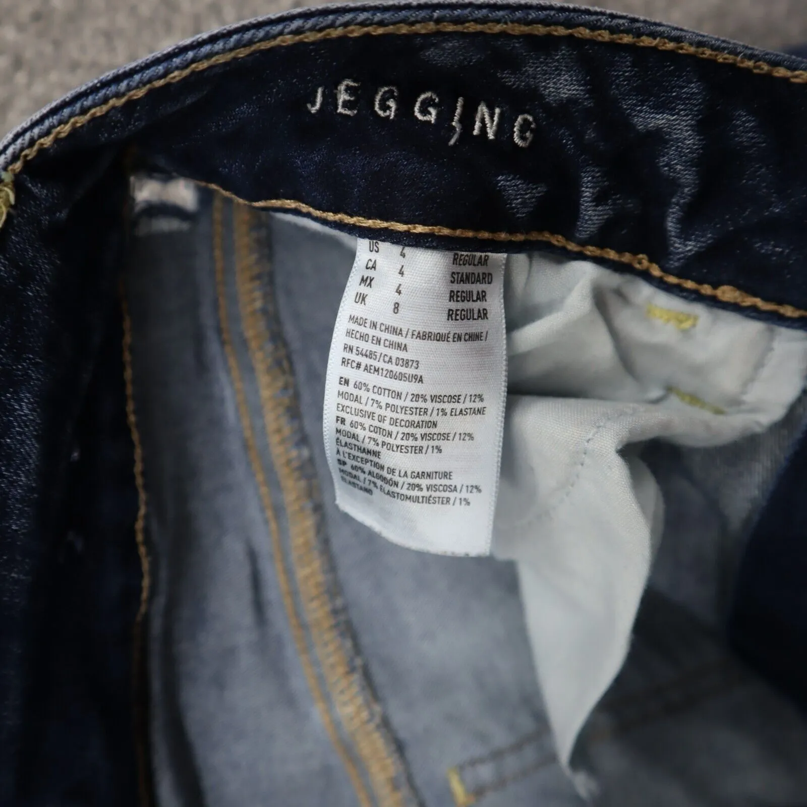 American Eagle Women Jeggings Jeans Denim Distressed Mid Rise Pocket Blue 4 Reg