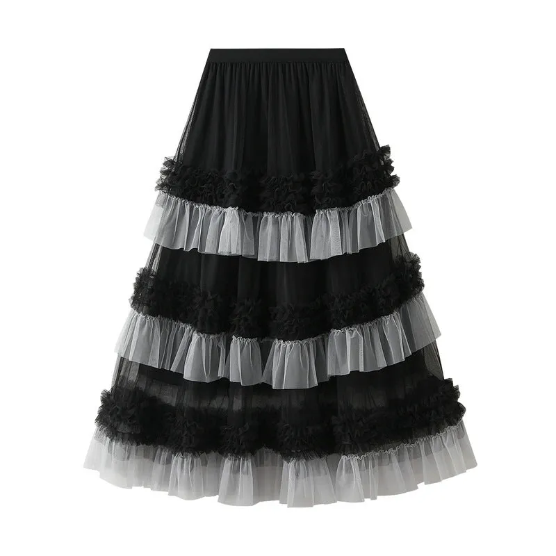 Autumn Winter Tiered Skirt