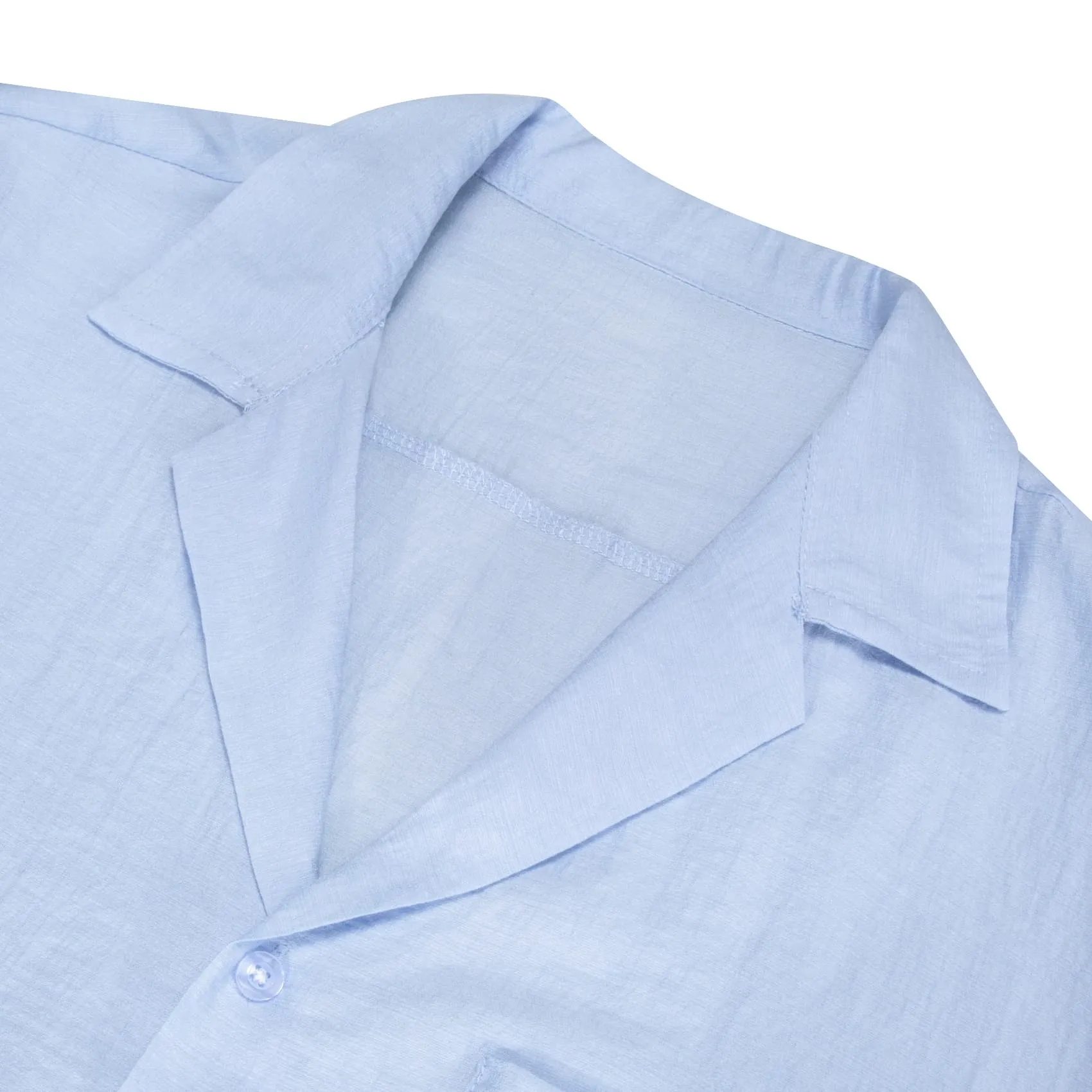 Barry Wang Blue Shirt Arctic Blue Solid Short Sleeve Mens Dress Shirt