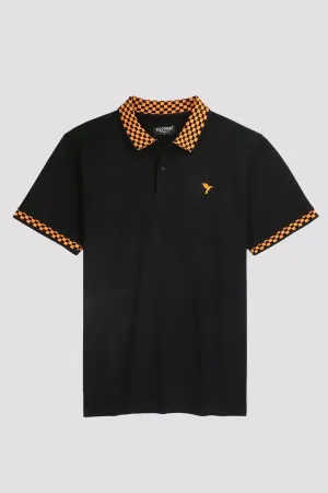 Black & Orange Jacquard Polo Shirt - A24 - MP0250R