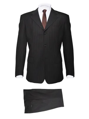 Brown/Grey Pinstripe Suit (3 bottons) by Mario Rossi