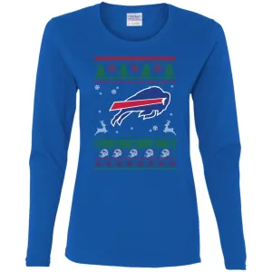 Buffalo Bills Logo Football Teams Ugly Christmas Sweater Women Long Sleeve Shirt