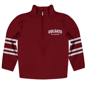 Colgate University Raiders Game Day Maroon Quarter Zip Pullover Sweatshirt for Toddlers and Youth