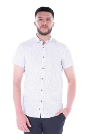 Conn Short Sleeve Shirt - White / Blue