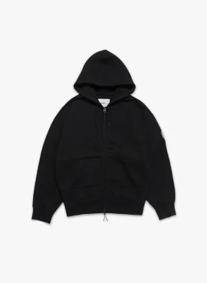 Crest Zip-Up Hood - Black