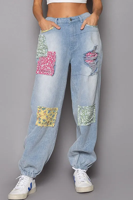 Dayton Color Patched Relaxed Fit Jogger Jeans