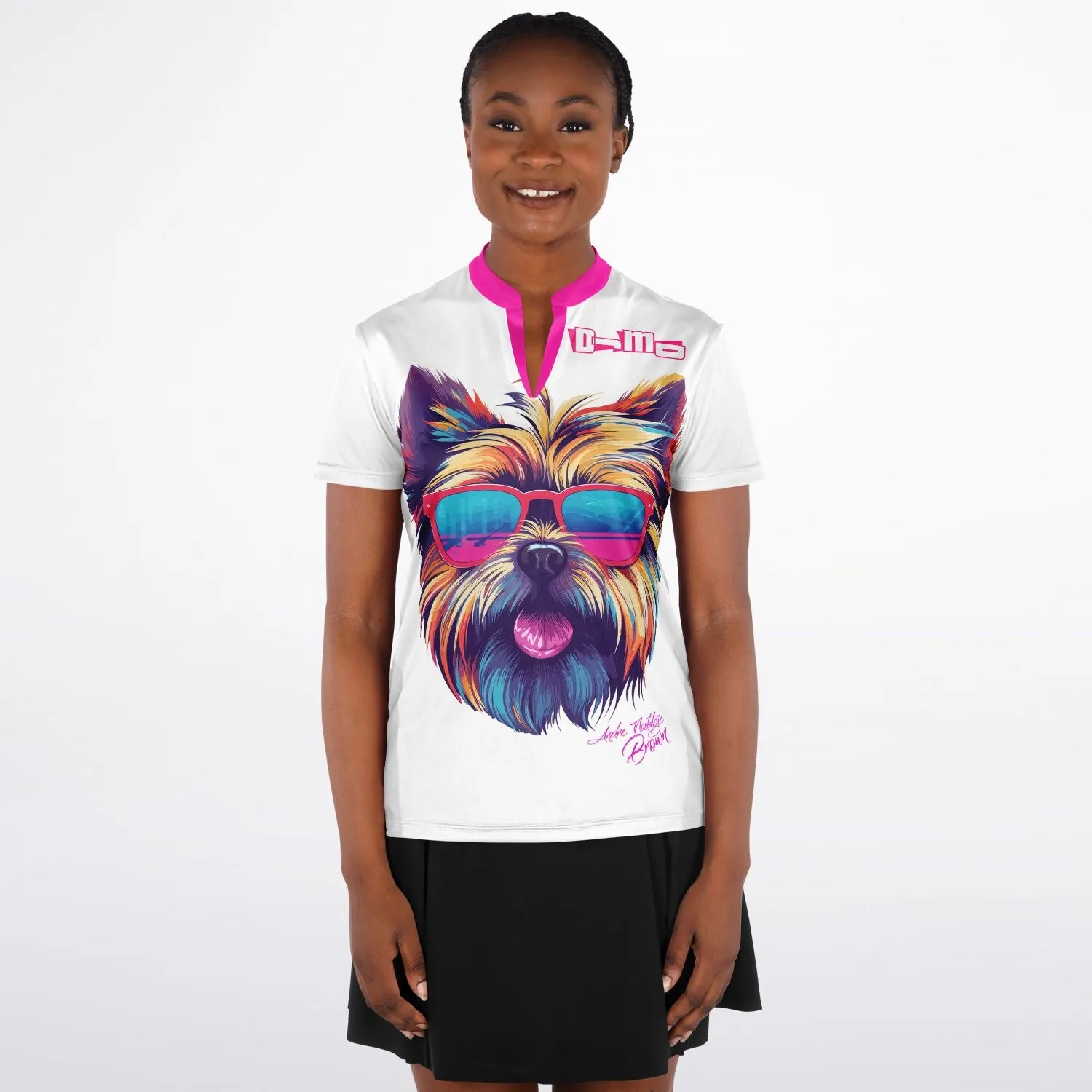 DJMD Stand Up Collar Polo Shirt - AOP