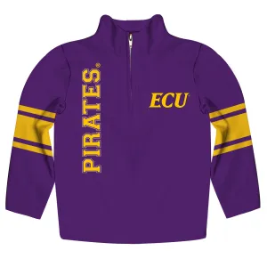 East Carolina Pirates Stripes Purple Quarter Zip Pullover Sweatshirt for Toddler and Youth