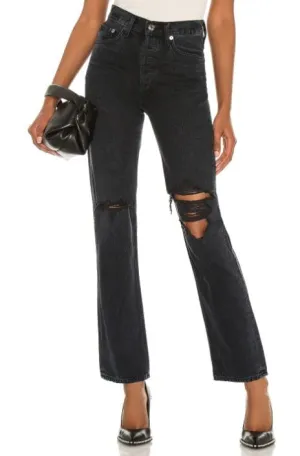 Faded Black High-Rise Distressed Lana Jeans