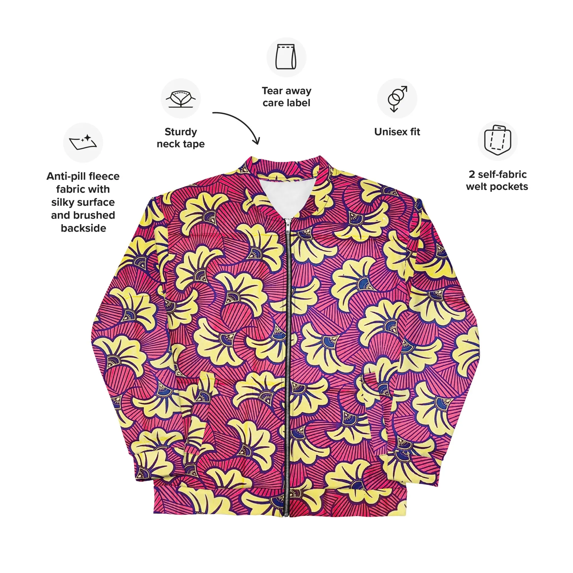 Fleur Unisex Bomber Jacket