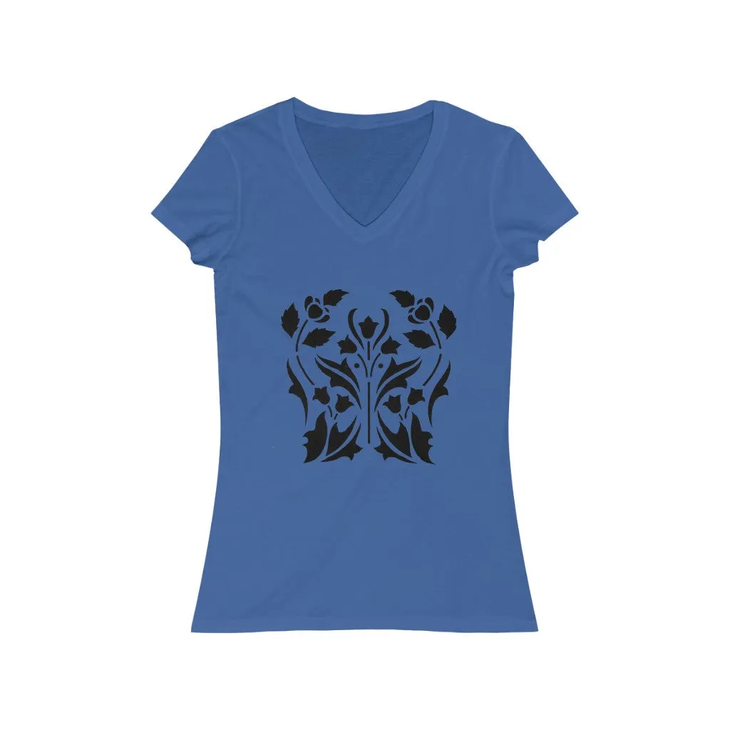 Flower 2 - Women's Jersey Short Sleeve V-Neck Tee