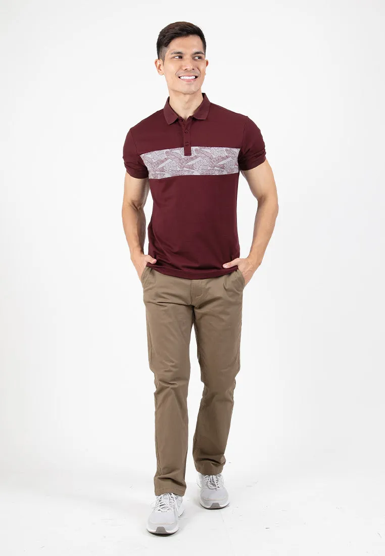 Forest Slim Fit Pattern Polo T Shirt Men Collar Tee | Baju T Shirt Lelaki - 23886