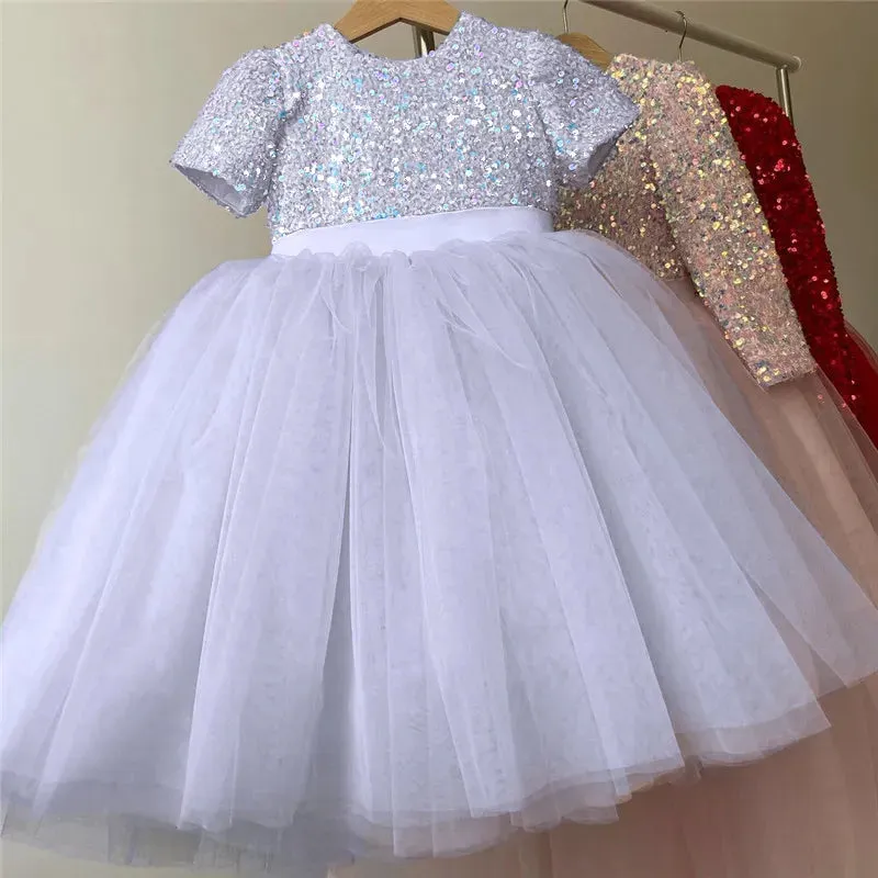 Girls Rose Red Party Princess Dress