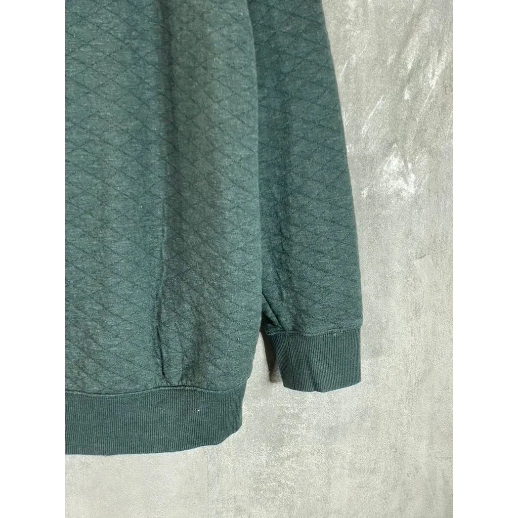 GOODFELLOW & CO Men's Green Diamond Quilted Snap Henley Pullover Sweatshirt SZ M