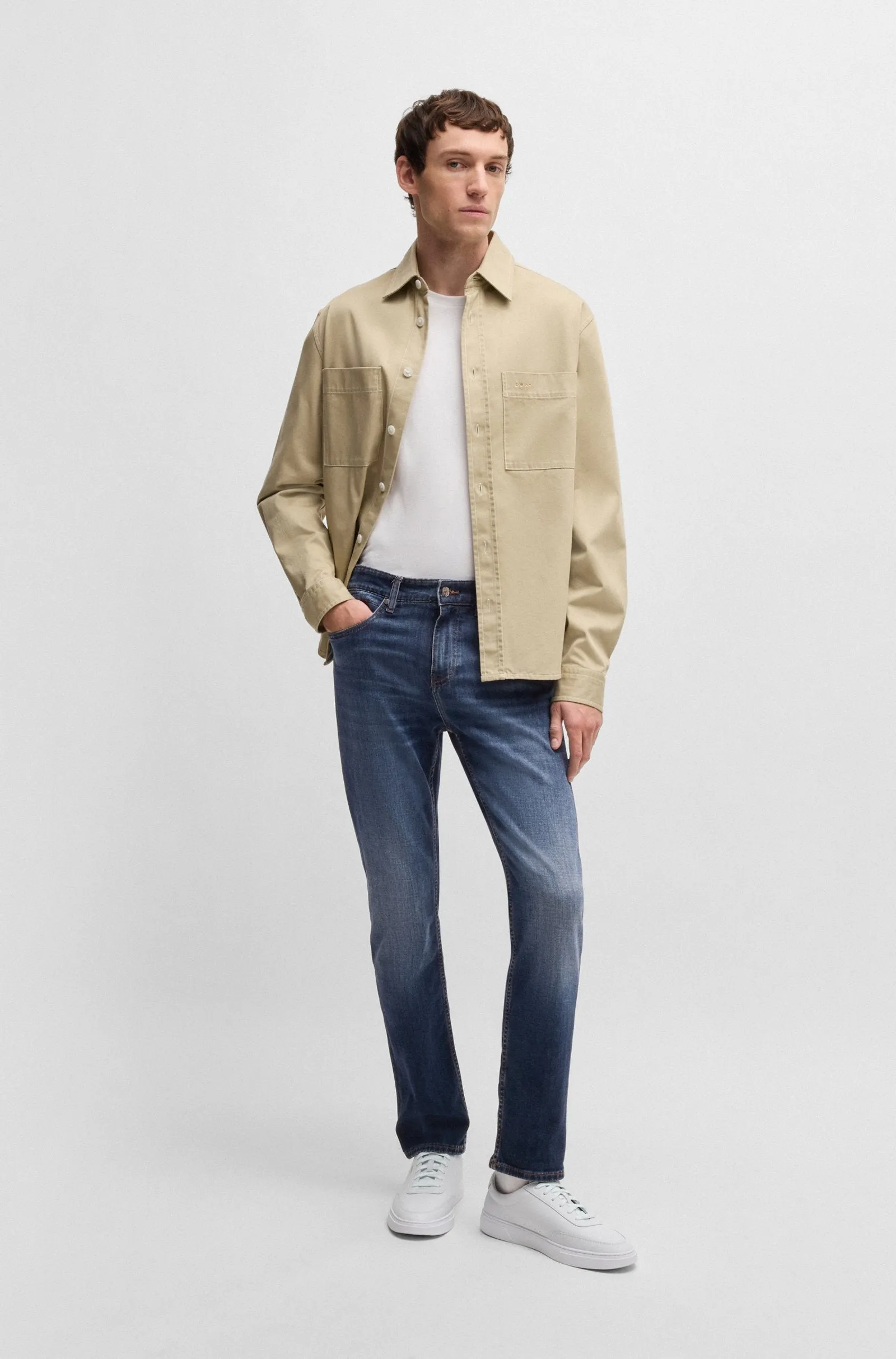 Jeans Boss Delaware de Slim fit en denim con stretch y cómodo de color azul