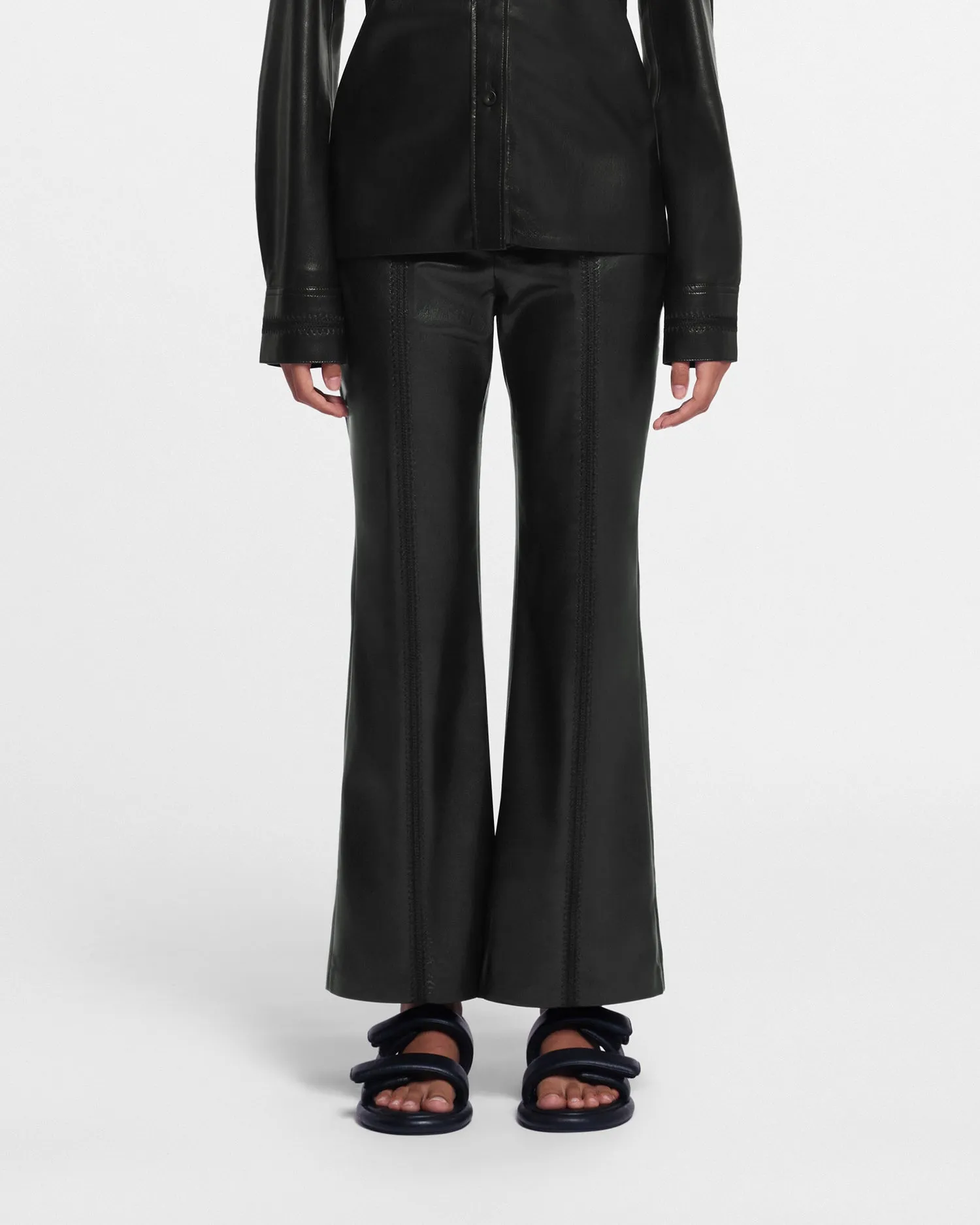 Jesca - SaleOkobor™ Alt-Leather Pants - Black