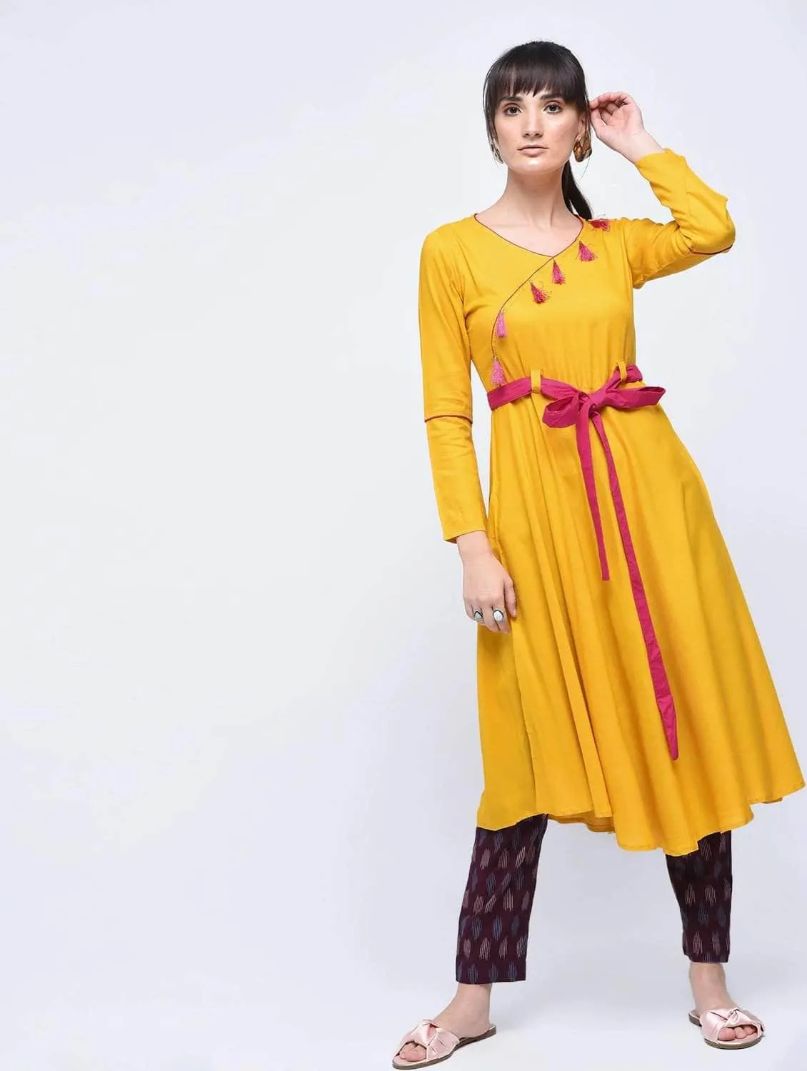 Lemon Tart Clothing LTK146 Tassel and Tie Detail Stitched Kurti