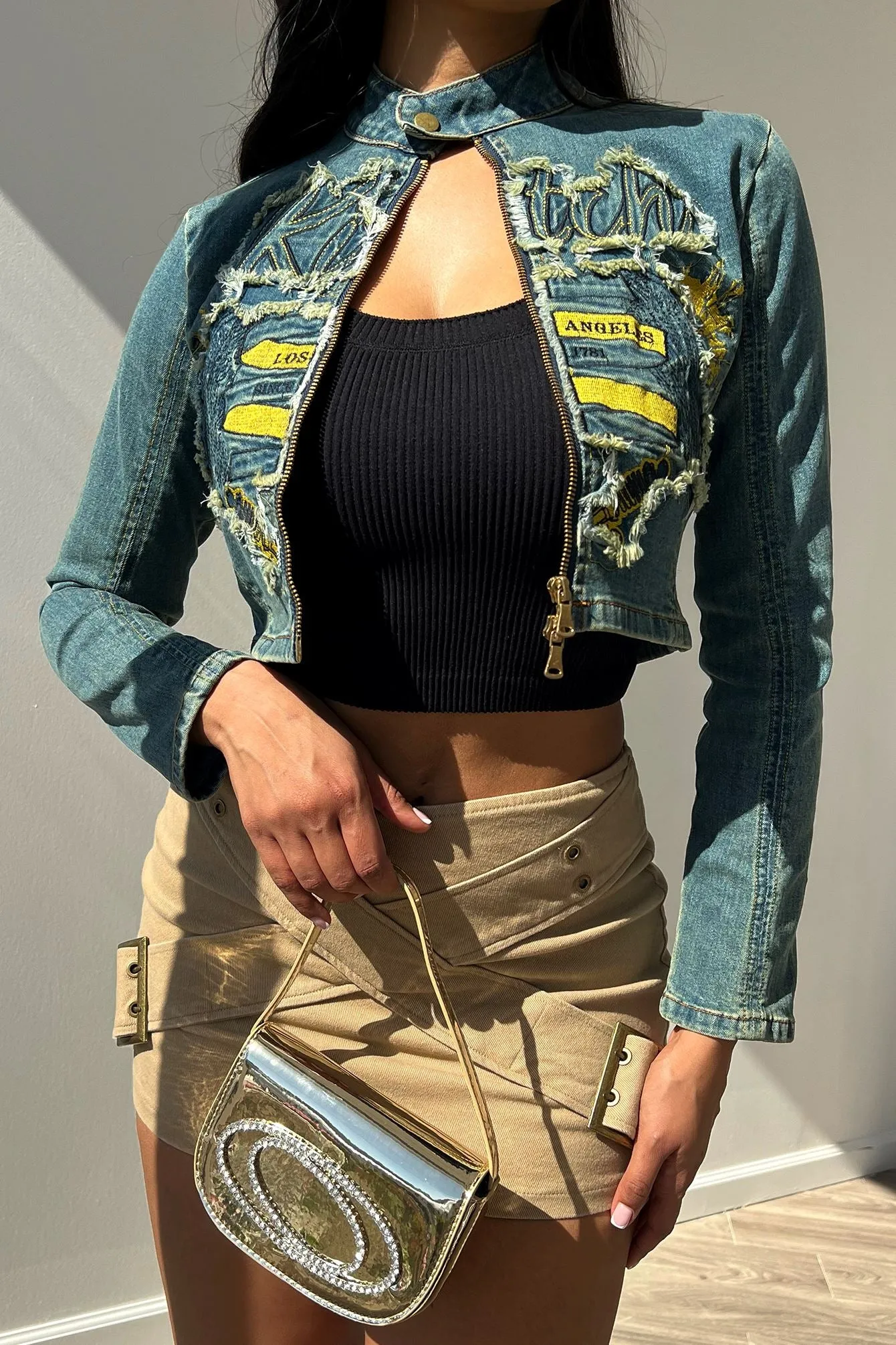 Lover Girl Denim Washed Graphic Jacket
