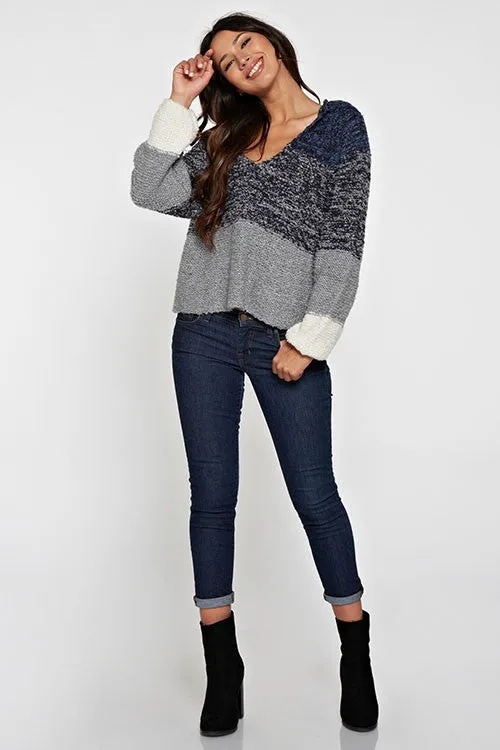 Melange Long Sleeve Pullover Hoodie