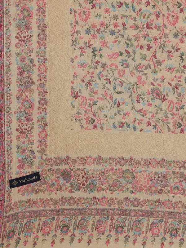 Men khushnuma Kaani Stole with Zari Weave,  Size 71X203 CM Beige Color
