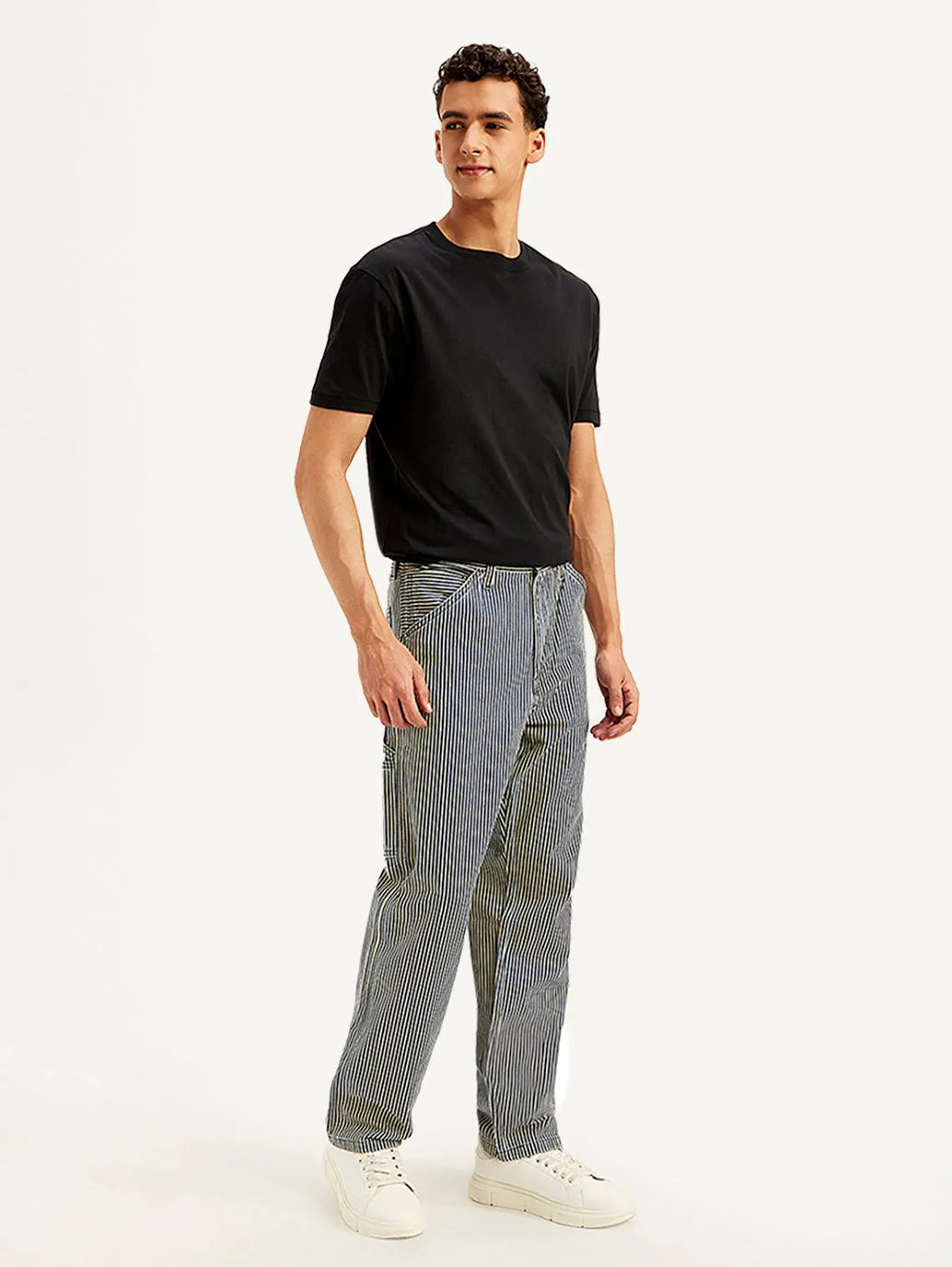 Men's Loose Fit Striped Jeans