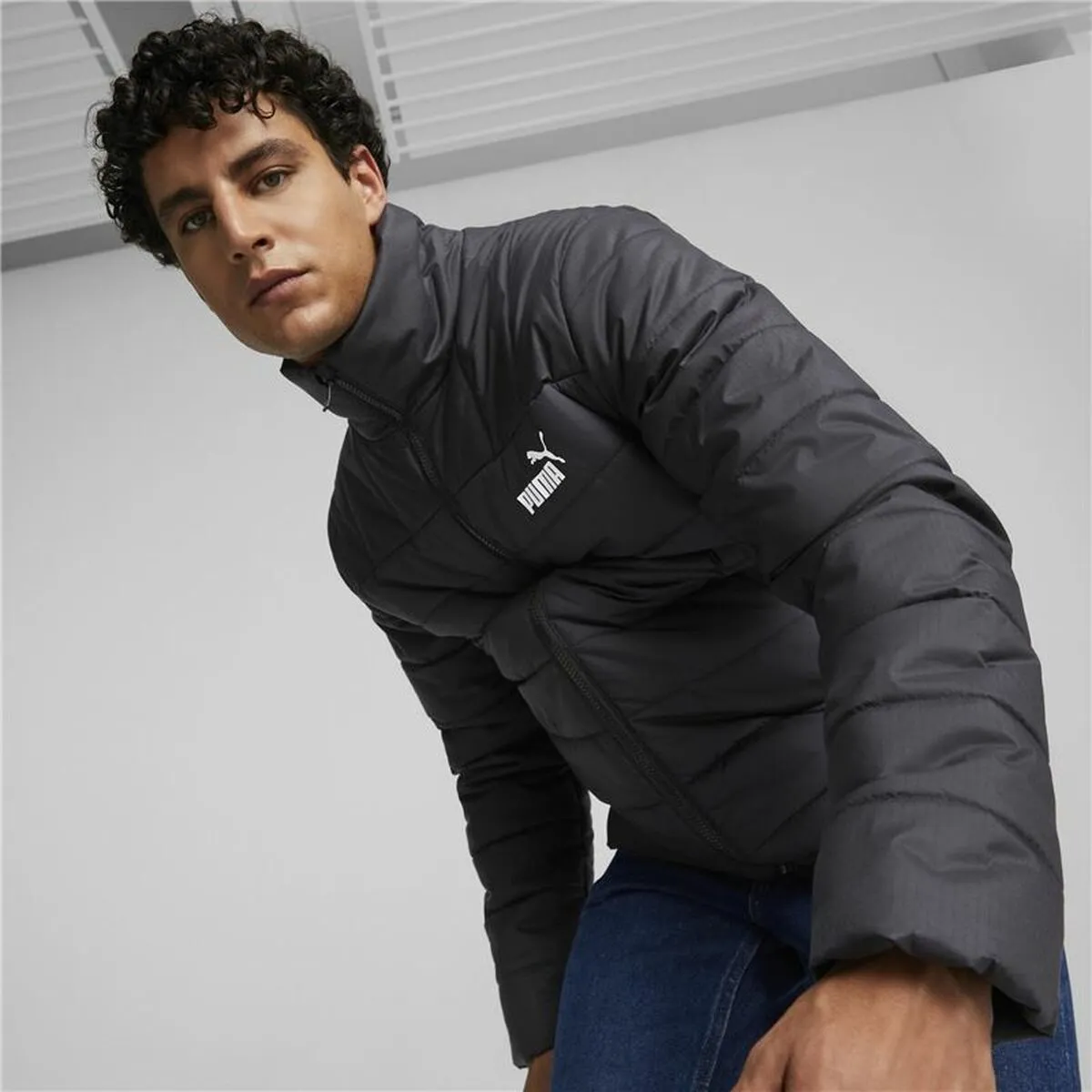 Men'S Sports Jacket Puma  Essentials  Padded Black