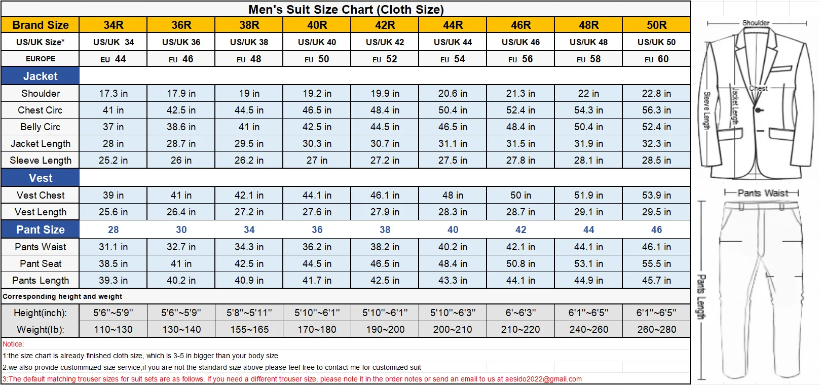Men's Suit 3 Piece Business Casual Jacket For Wedding (Blazer Vest Pants)