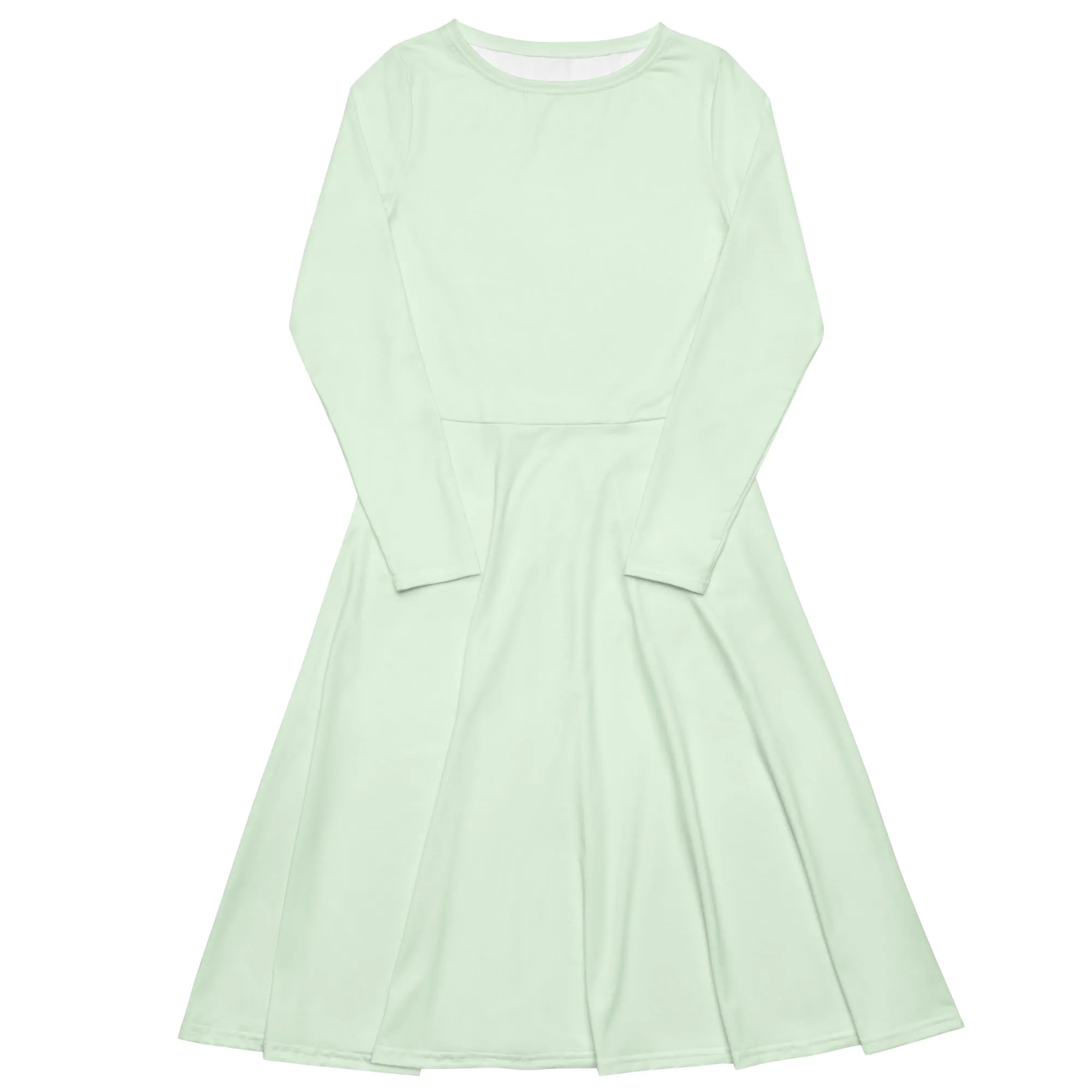 Midi Dress Long Sleeve Colour Honeydew (Glamourange Colour Midi Dress Long Sleeve for Women)