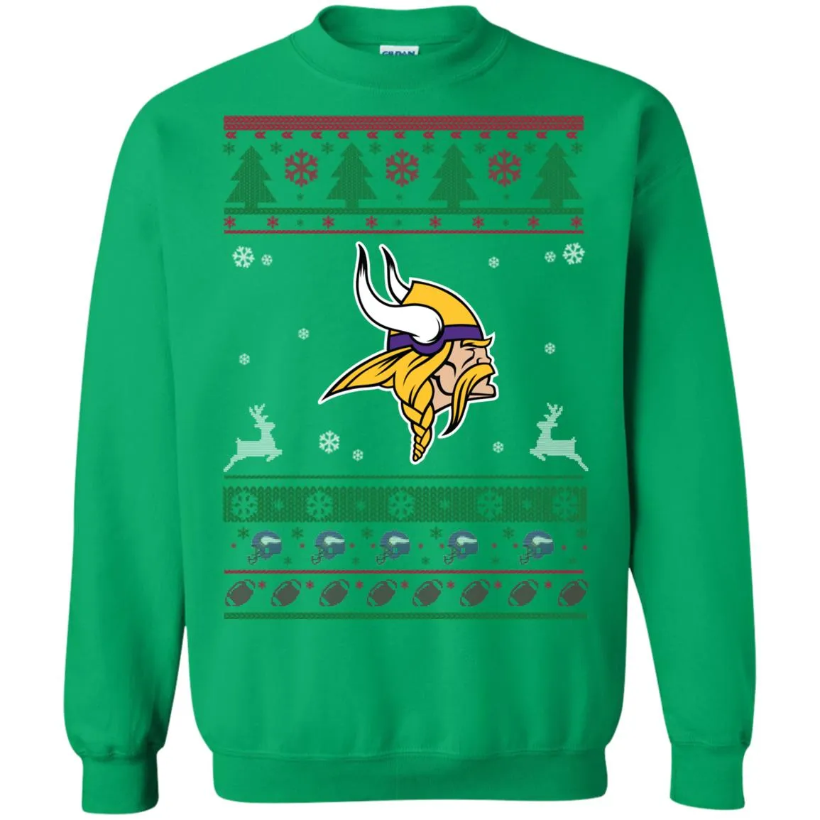 Minnesota Vikings Logo Football Teams Ugly Christmas Sweater Unisex Crewneck Pullover Sweatshirt