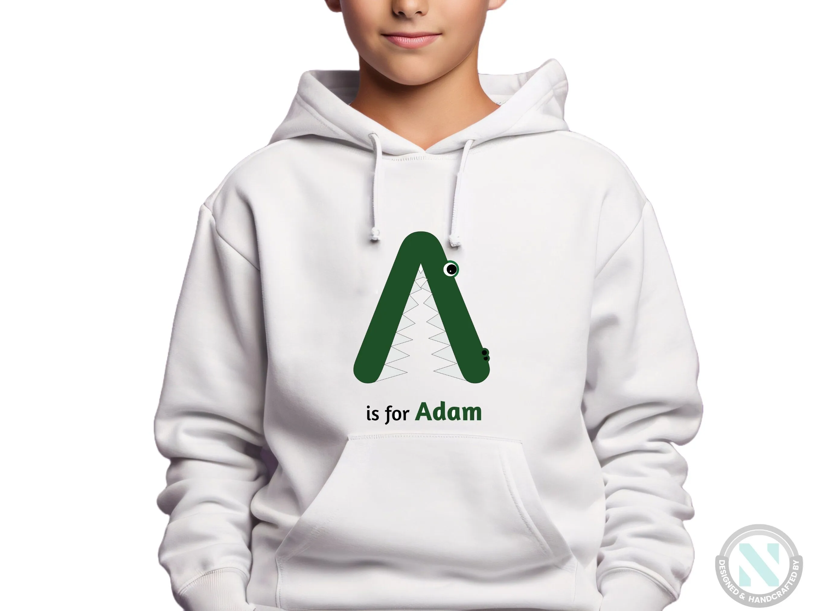 Personalized Animal Letter Hoodie Boys with Initial 'A'  for Birthday Gift