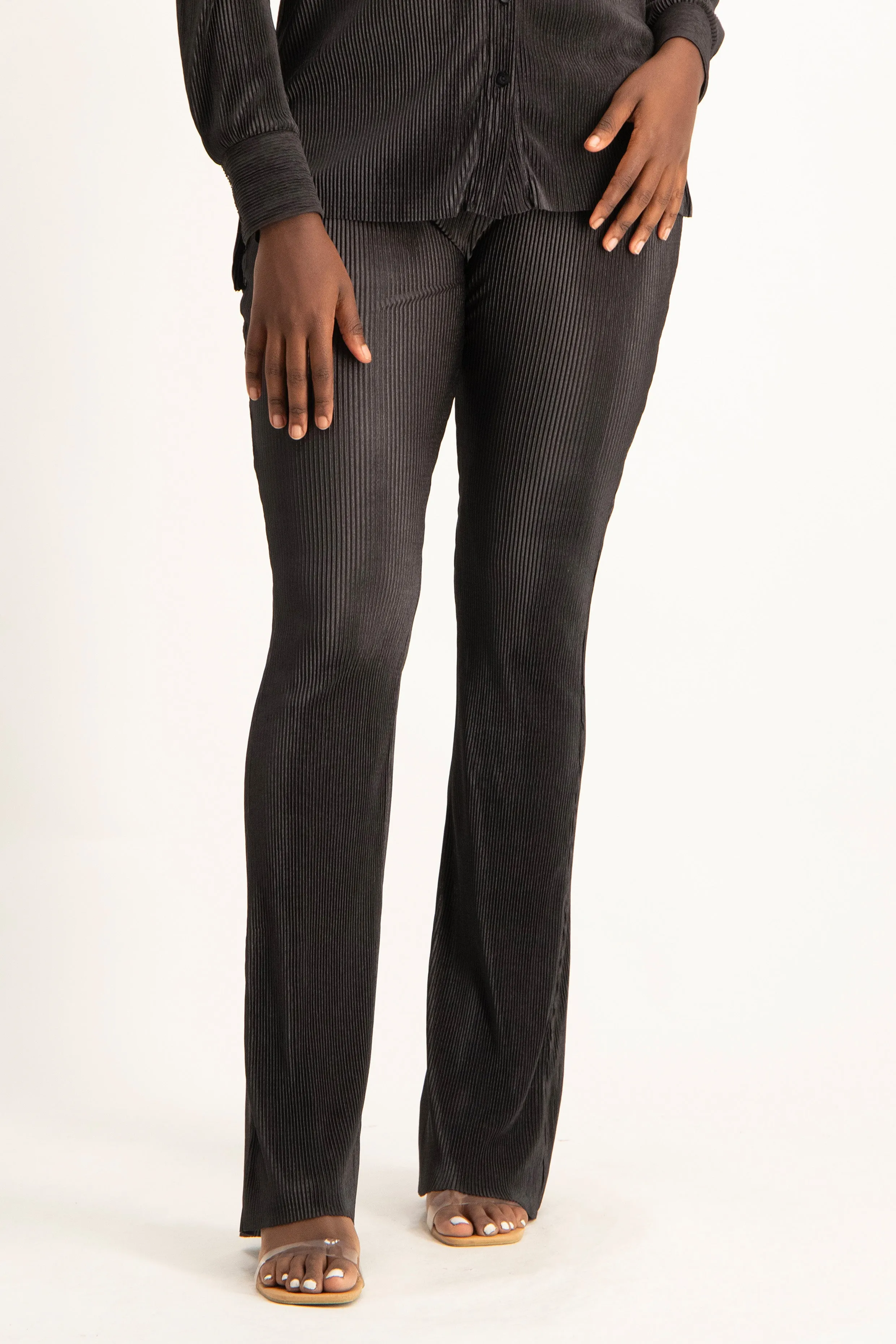Plisse Slim Fit Pants