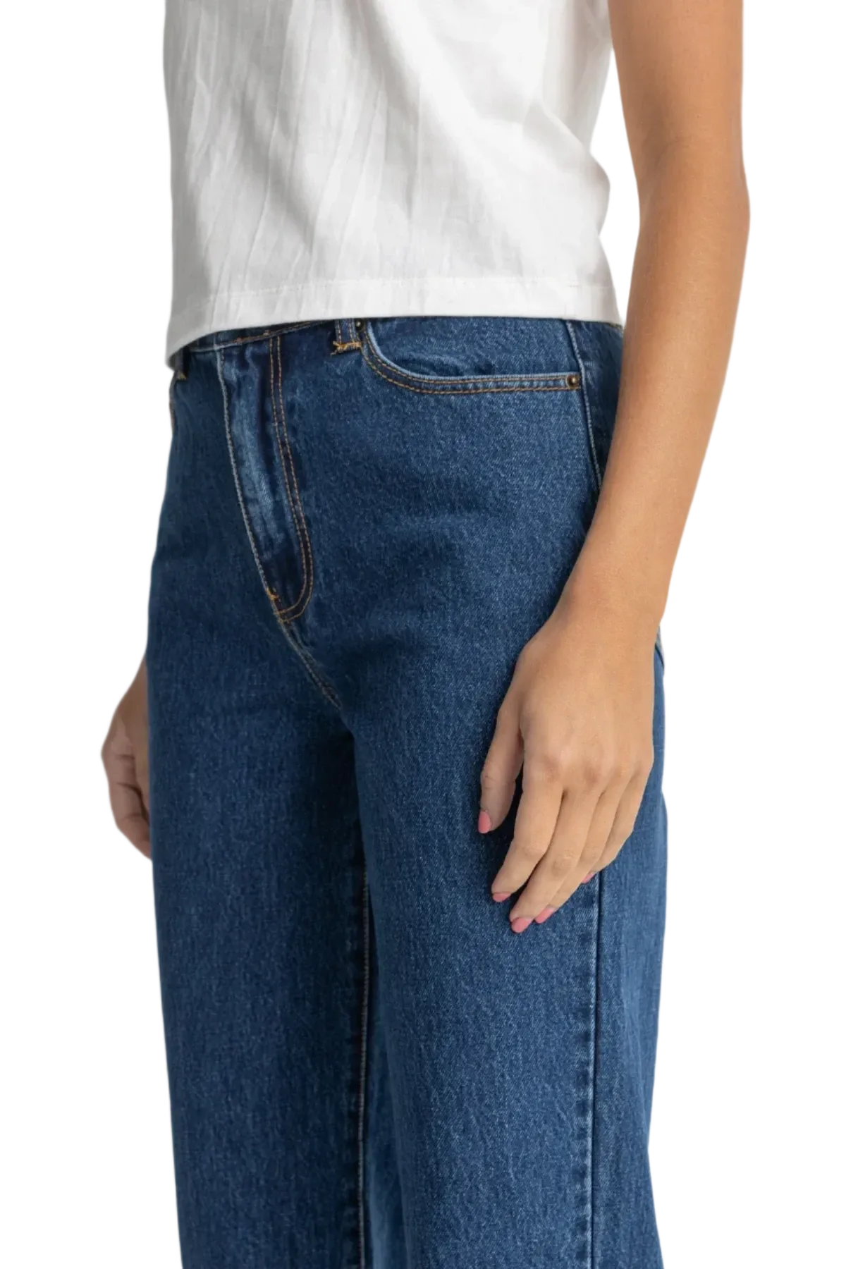 RHYTHM Dakota Straight Leg Jean Pants Dark Wash