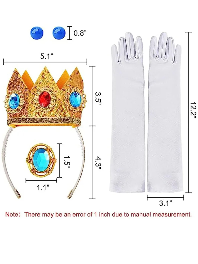 Set of 4 Princess Peach Crown Accessories Kit for Kids Girls