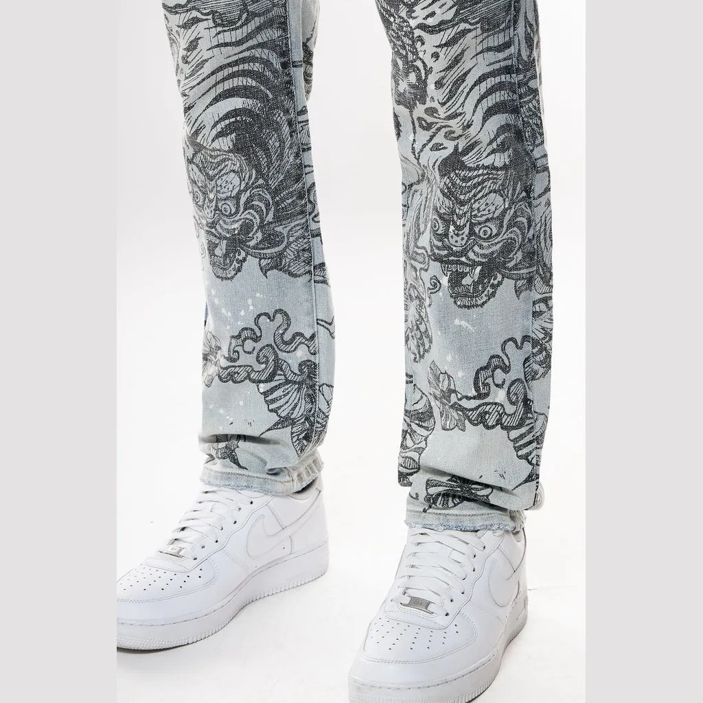 Slim Tattoo Jeans - Sherman Blue