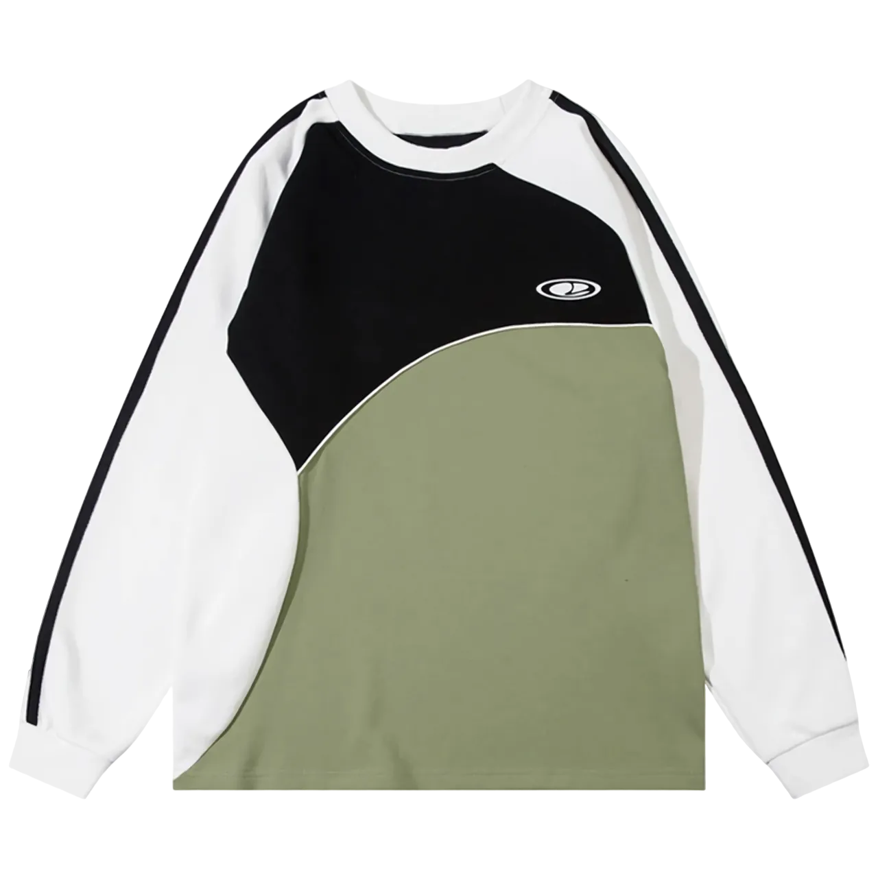 Tri-Tone Bloc Long Sleeve Cotton Tee