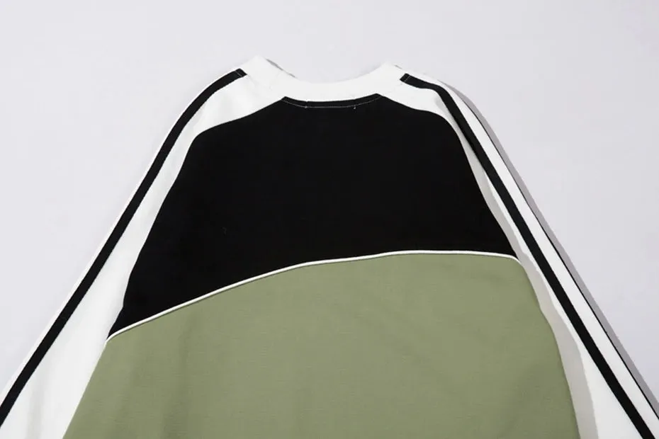 Tri-Tone Bloc Long Sleeve Cotton Tee