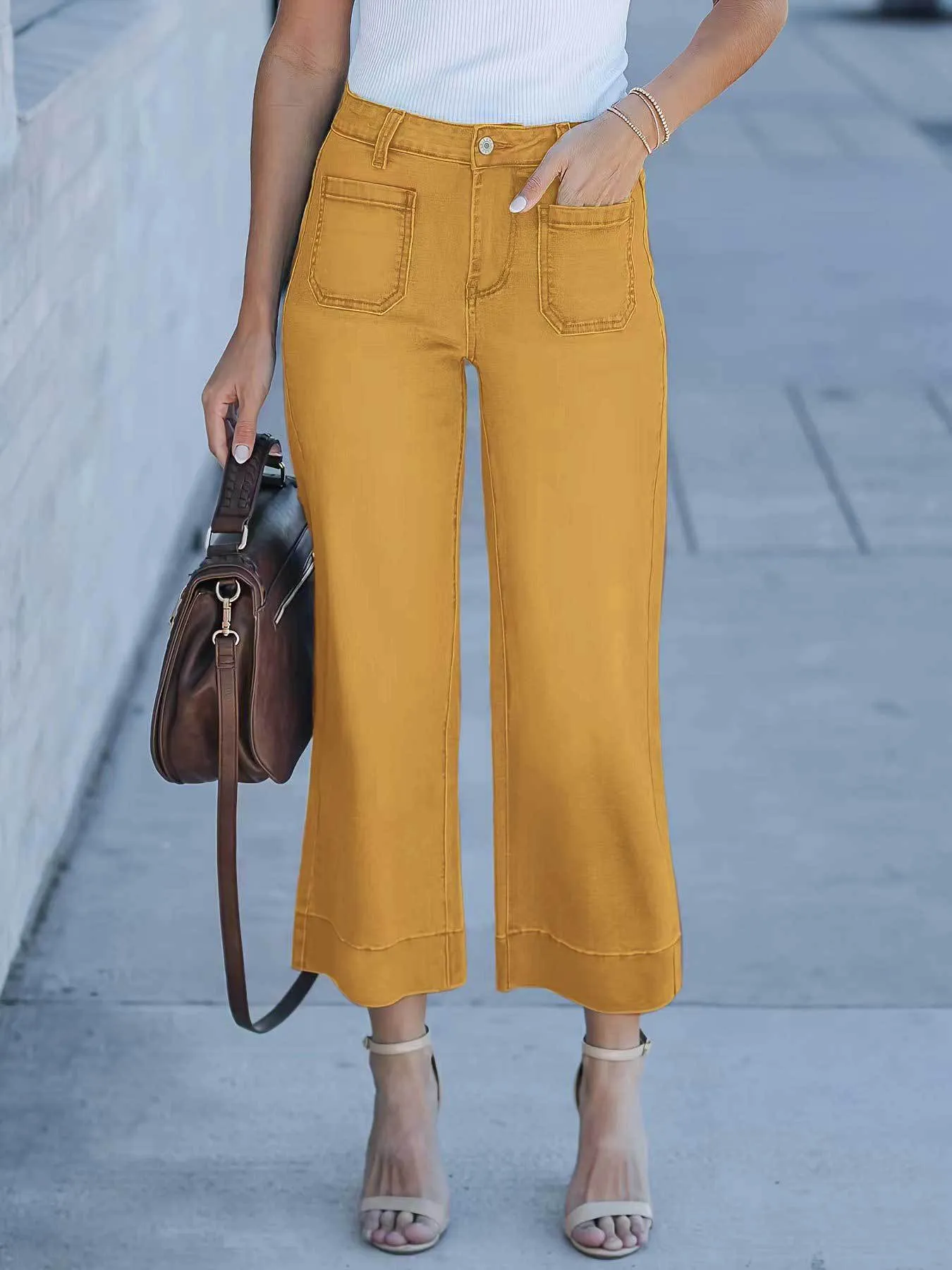 Wide Leg Cropped Pants