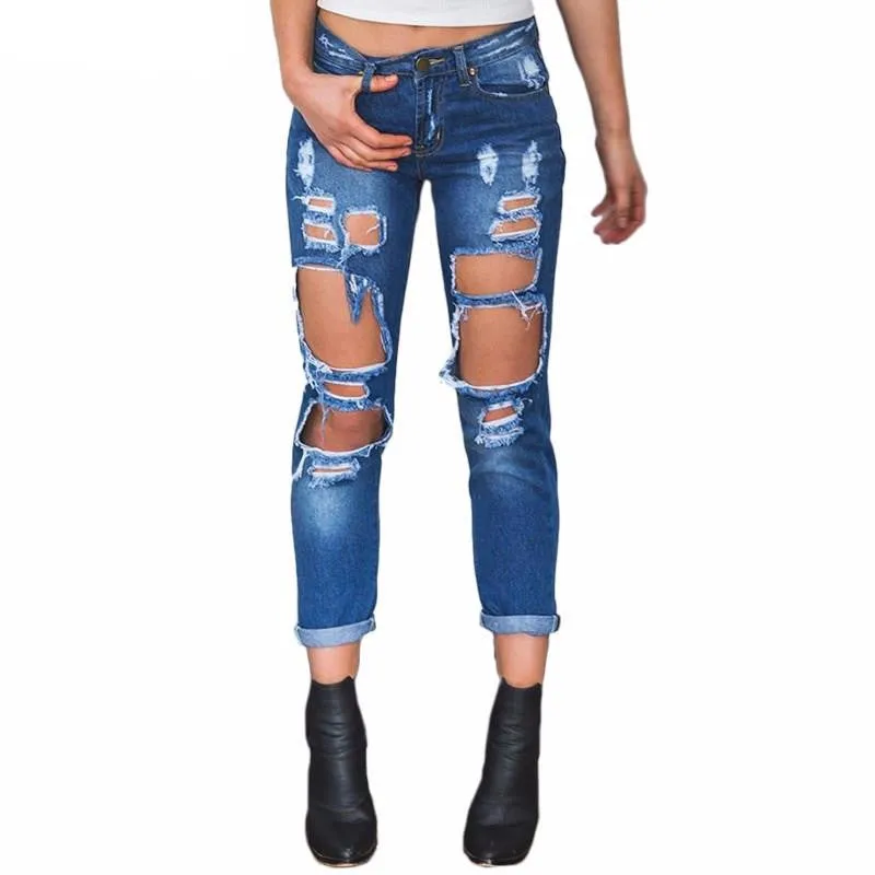 Women's Ripped Fashion Denim Jeans