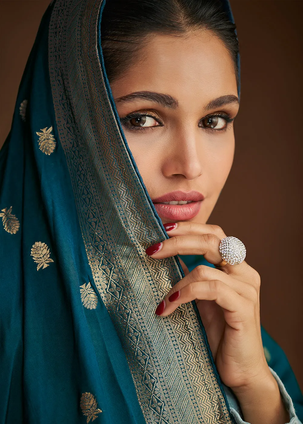 Wonderful Blue Eid/Festive Palazzo Style Salwar Suit